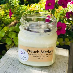 Unique Homemade 8 oz Floral Candle with Amazing Scent. Gardenia, Magnolia and Rose Water