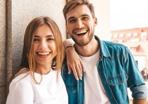 happy man and wife smiling after booking spa treatments at sarasota day spa